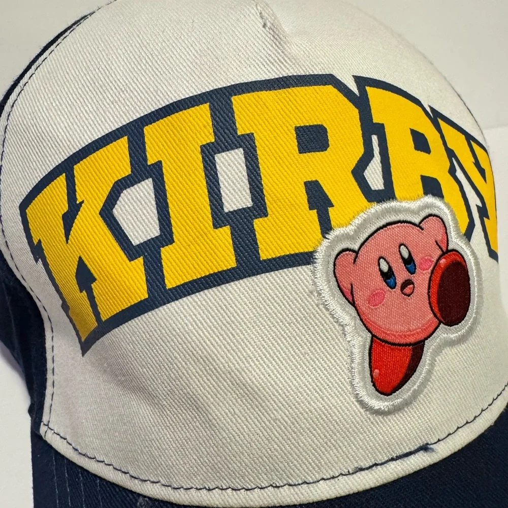 Kirby Nintendo Baseball Hat Blue White 100% Cotton Adjustable One Size